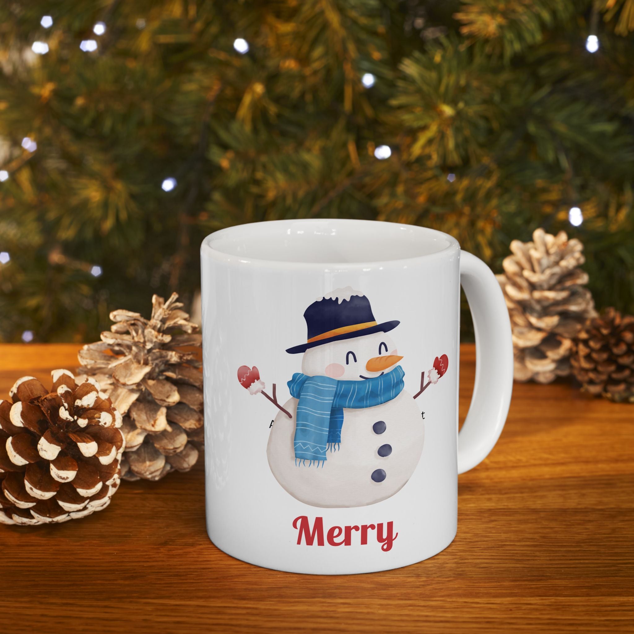 Merry Snowman Holiday Mug