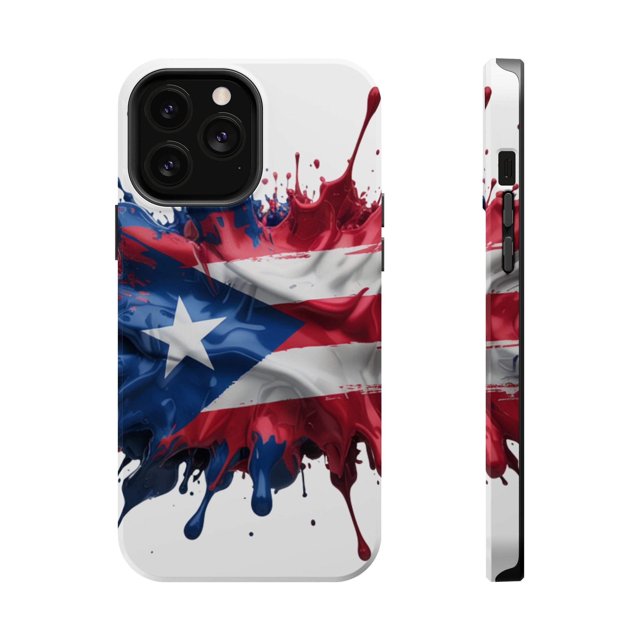Puerto Rican Flag Paint Splash Design 17-13 - Magnetic Compatible