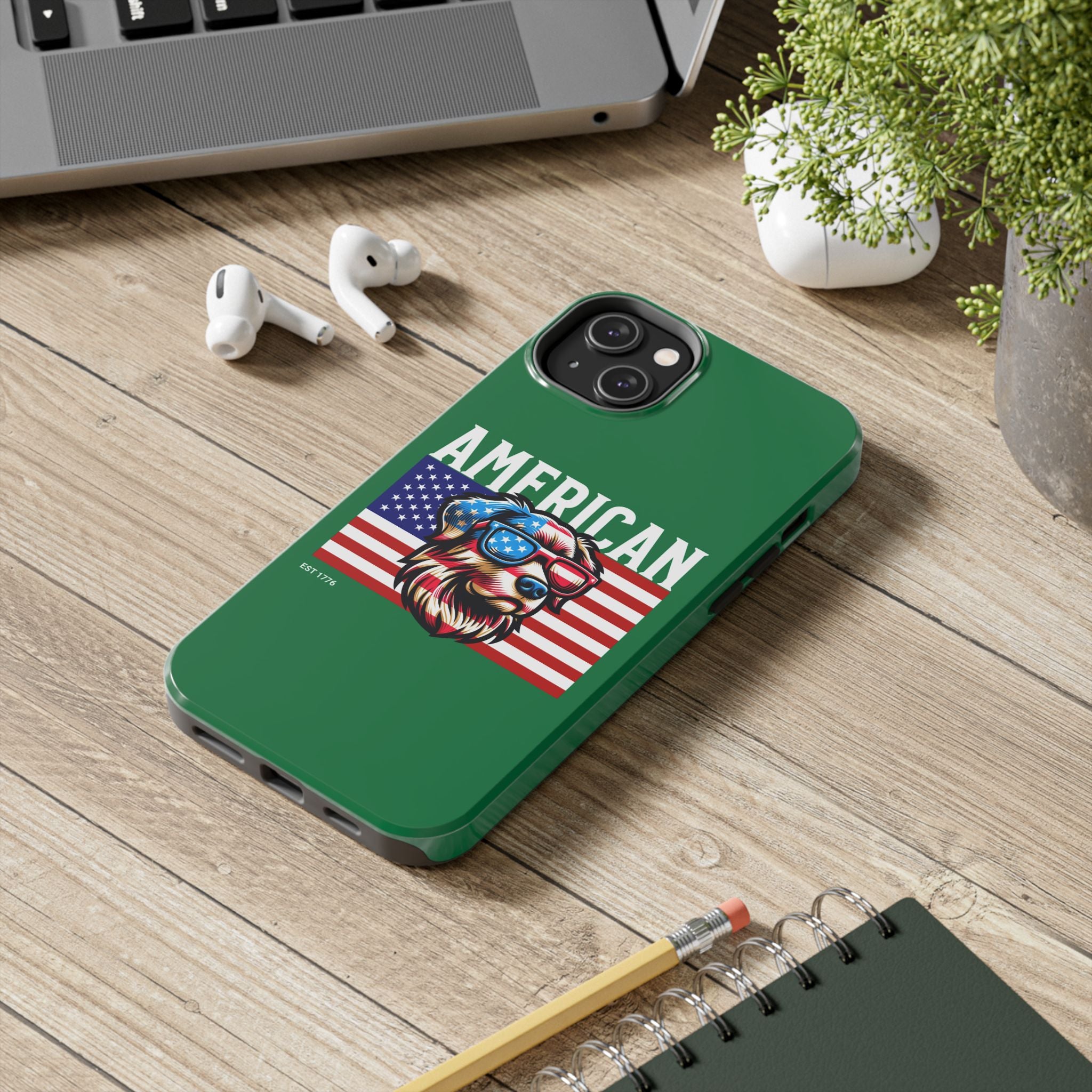 American Dog Flag Tough Phone Case — Patriotic USA Phone Case