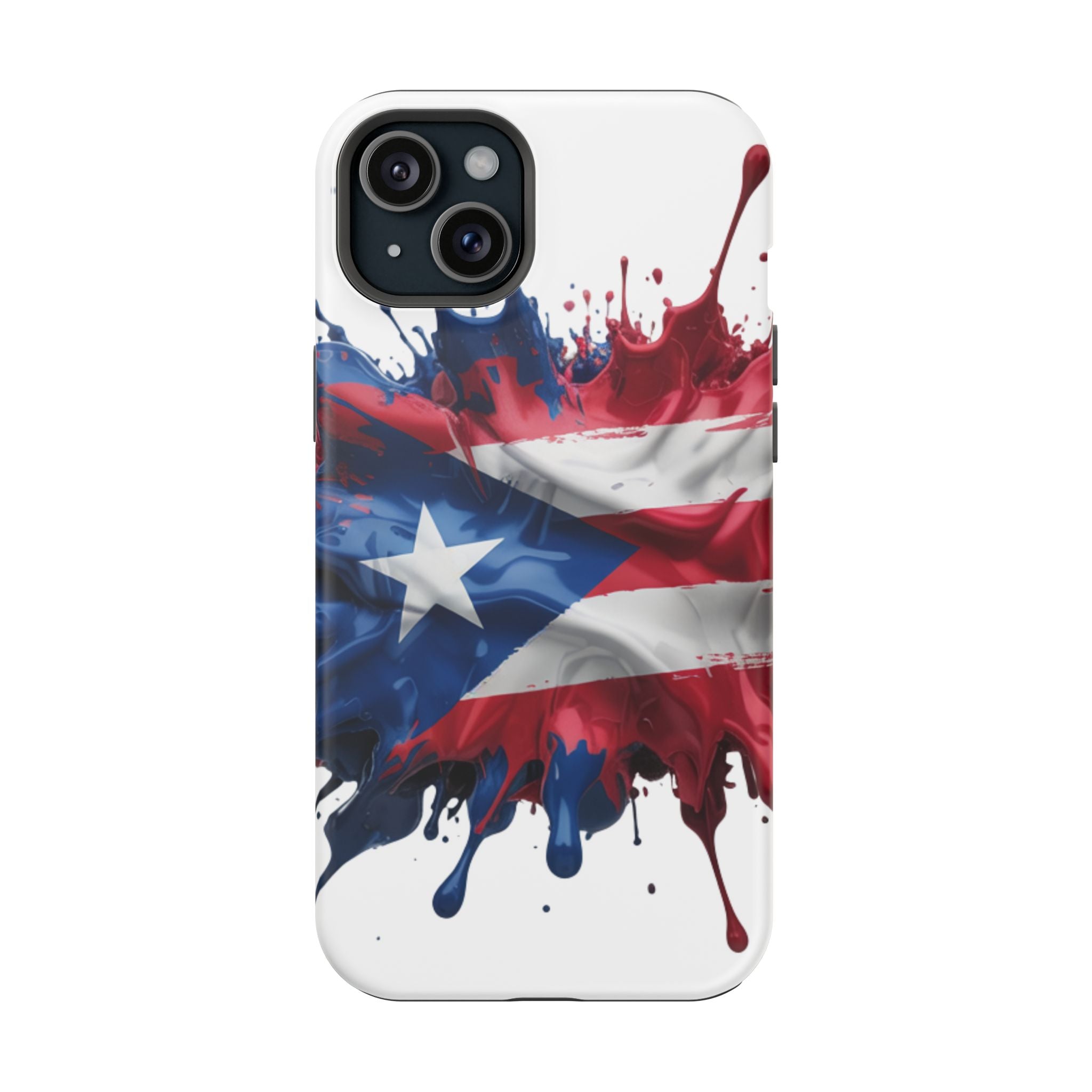 Puerto Rican Flag Paint Splash Design 17-13 - Magnetic Compatible