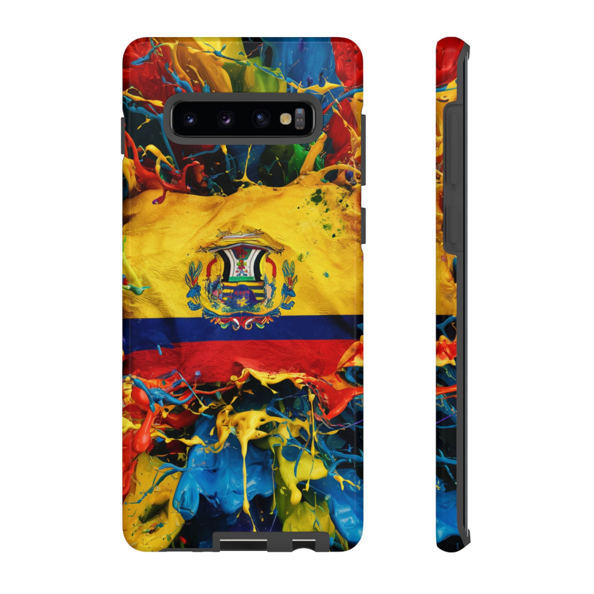 Phone Case, Ecuadorian Flag Paint Splash Design For Samsung And Google Pixel