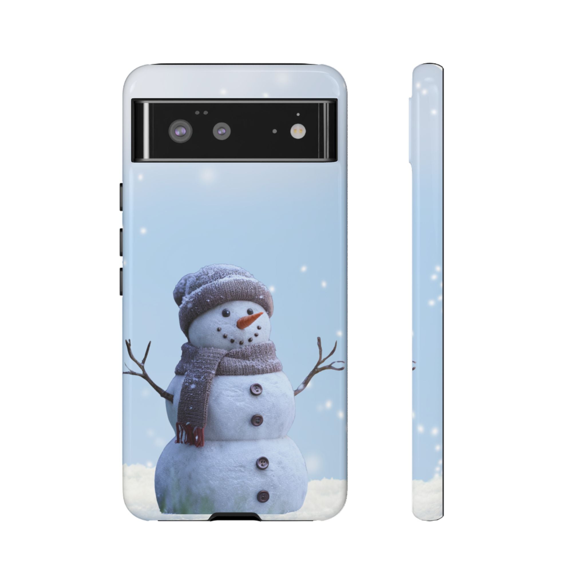 Winter Snowman Phone Case  Fits Samsuns s10-25 & Google Pixel
