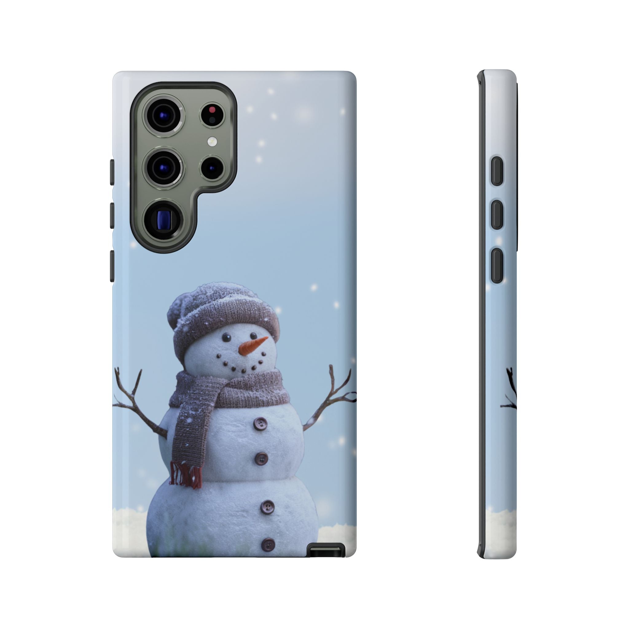 Winter Snowman Phone Case  Fits Samsuns s10-25 & Google Pixel
