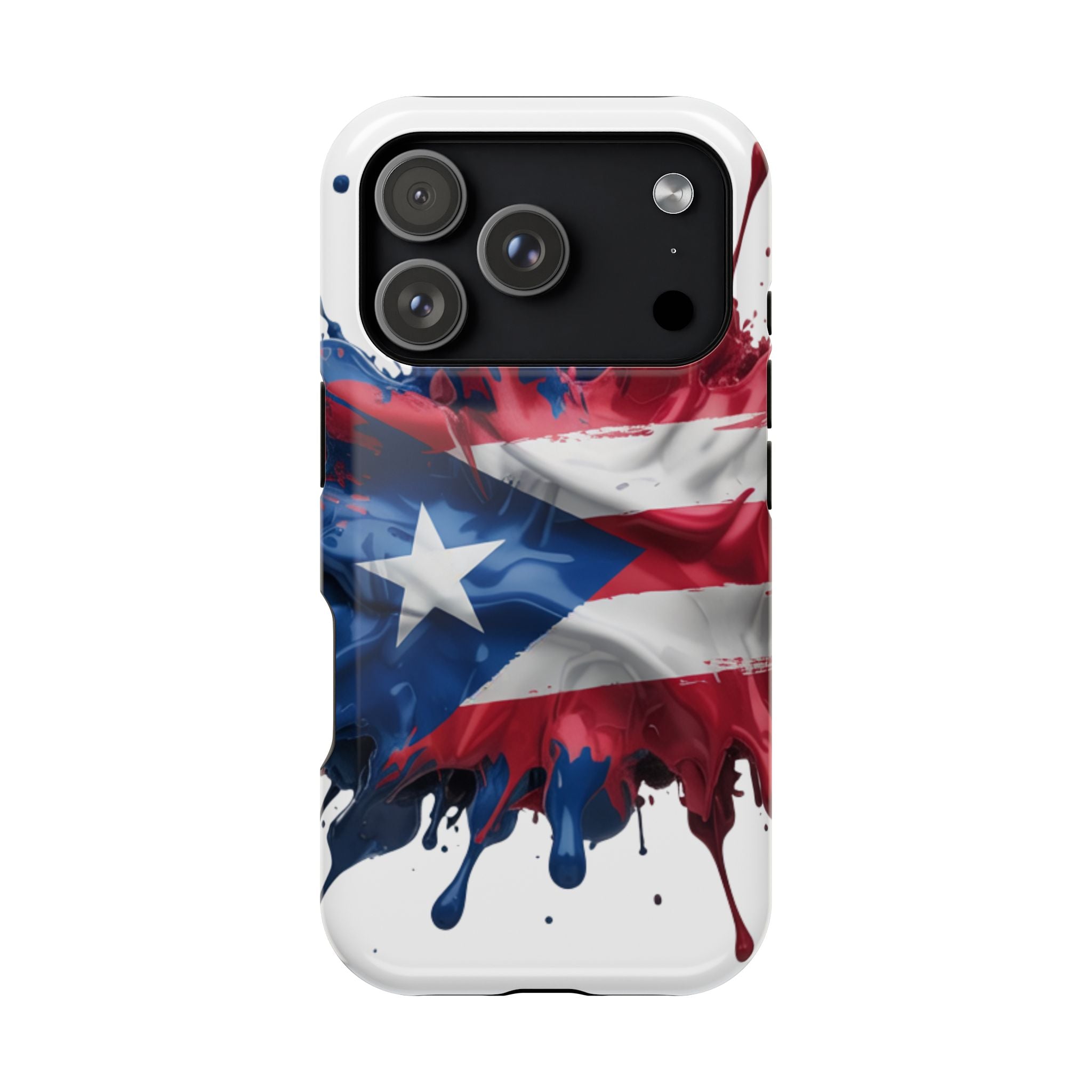 Puerto Rican Flag Paint Splash Design 17-13 - Magnetic Compatible