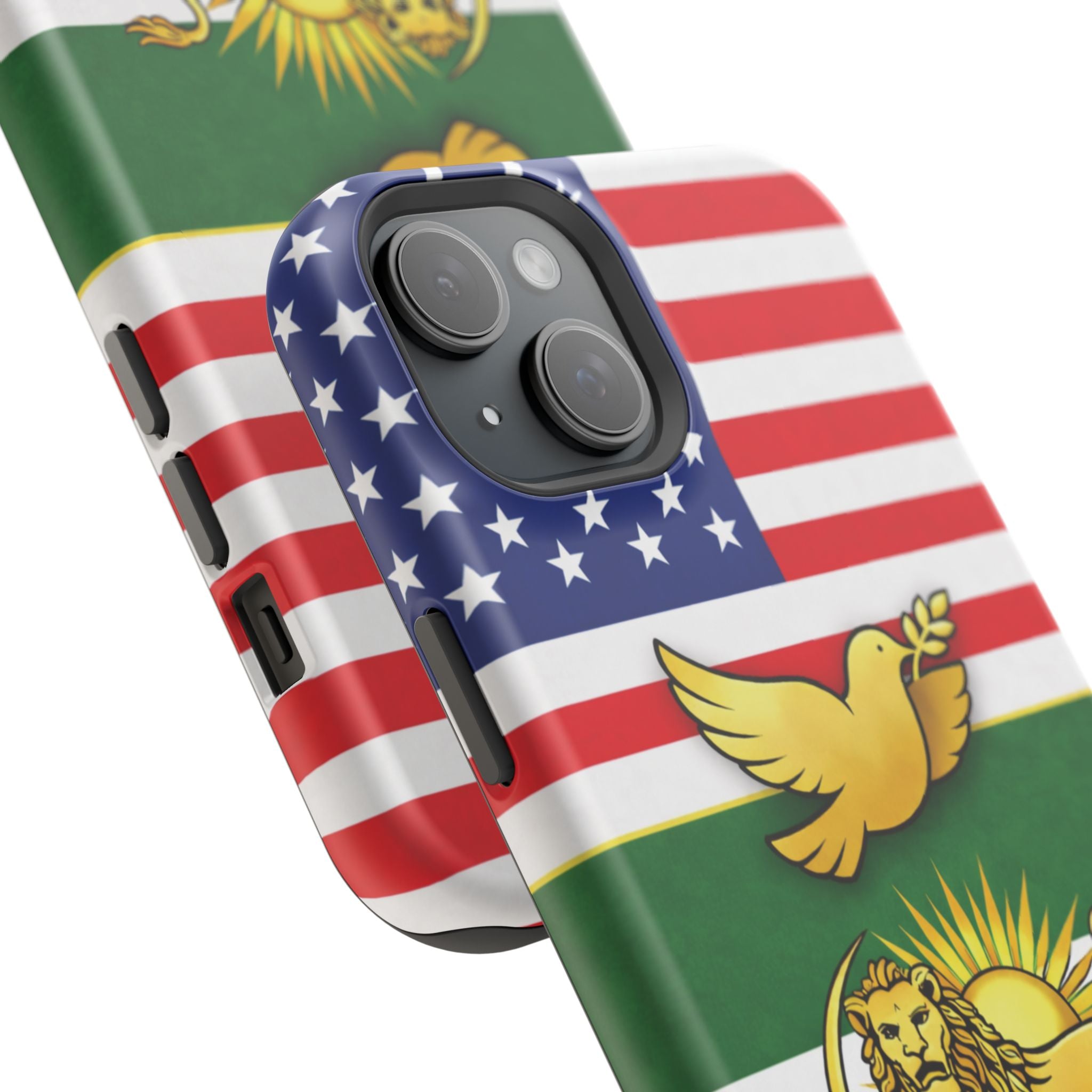 Persian Lion & Dove Magnetic Phone Case — Impact-Resistant iPhone Cover