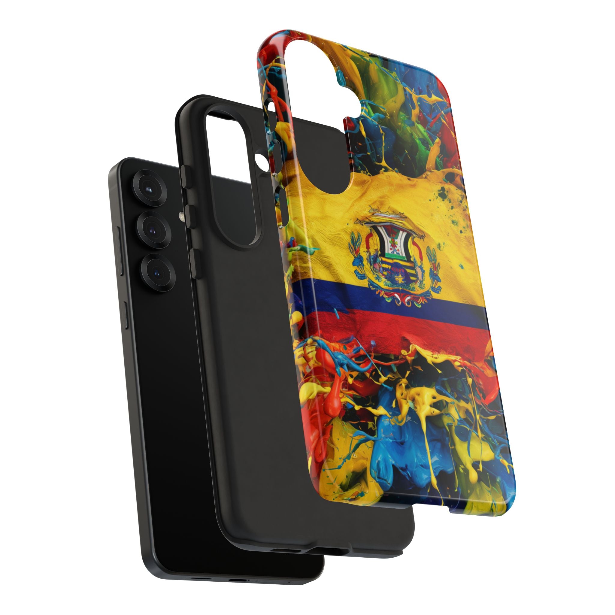 Phone Case, Ecuadorian Flag Paint Splash Design For Samsung And Google Pixel