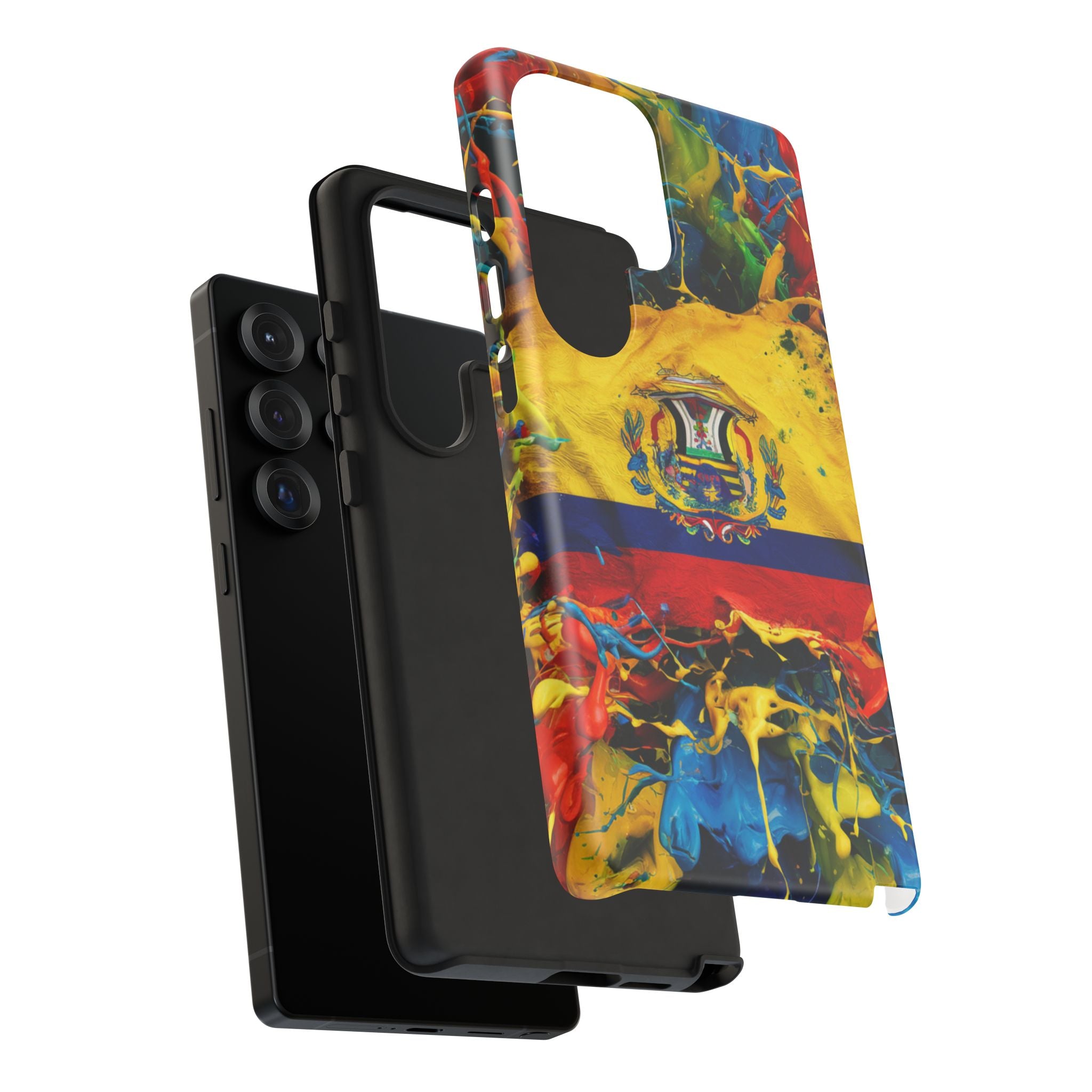 Phone Case, Ecuadorian Flag Paint Splash Design For Samsung And Google Pixel