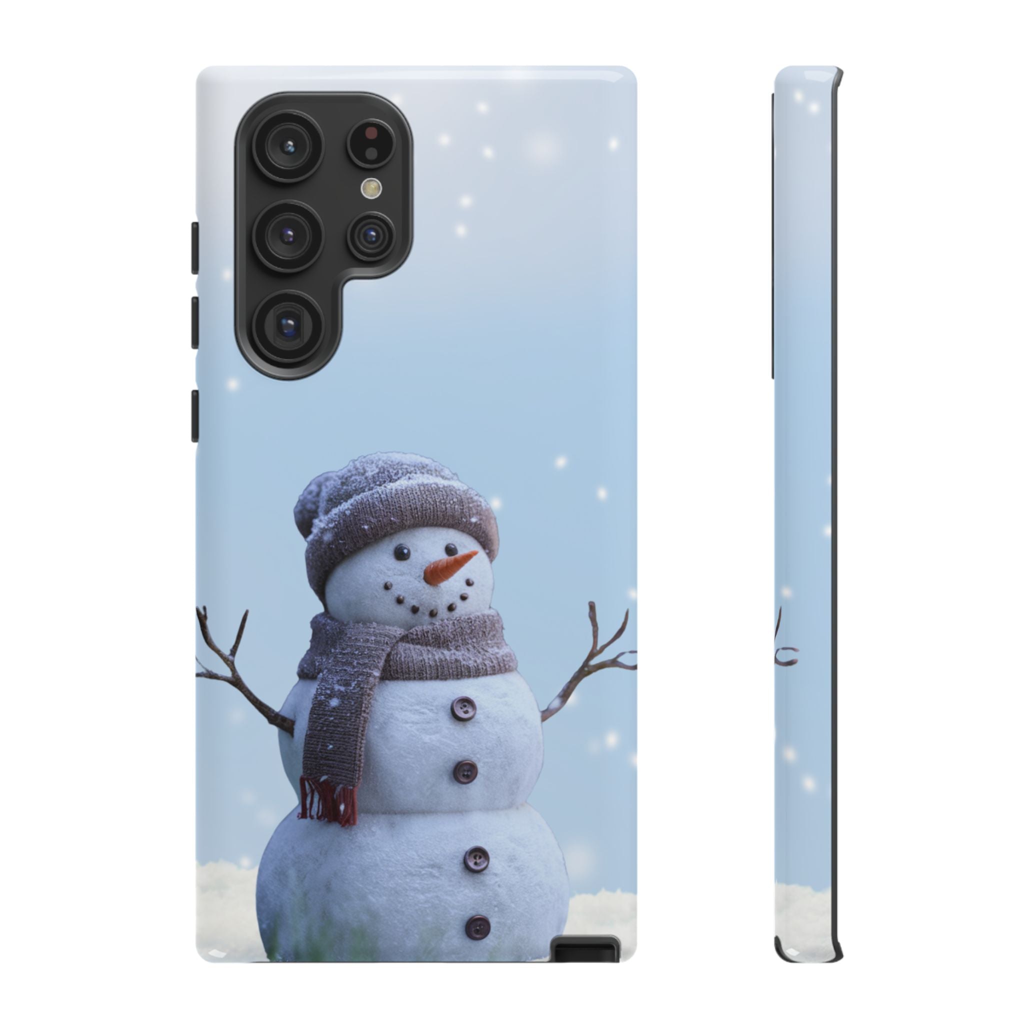 Winter Snowman Phone Case  Fits Samsuns s10-25 & Google Pixel