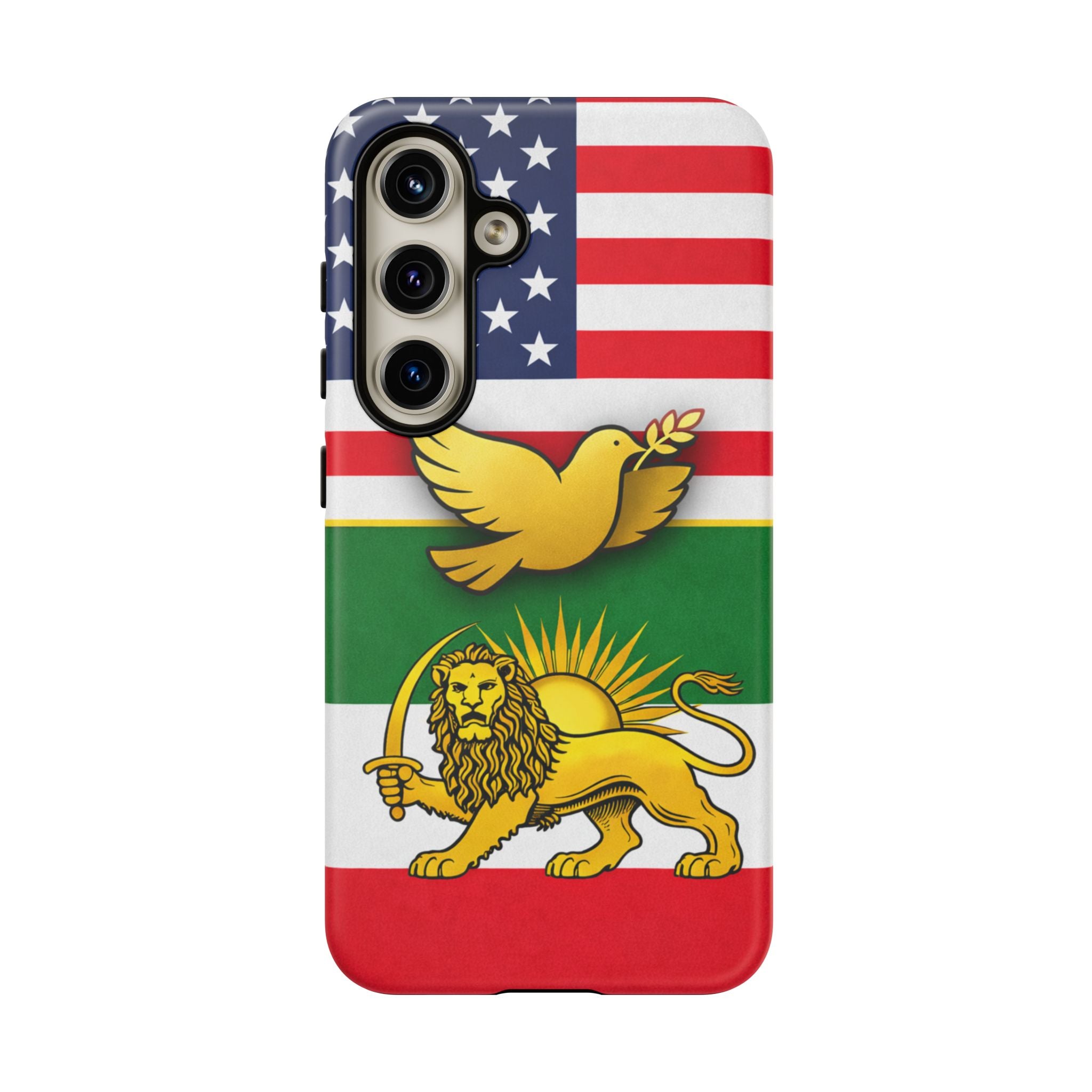 Iranian Lion & Dove Flag Phone Case — Persian Pride Patriotic Protective Case