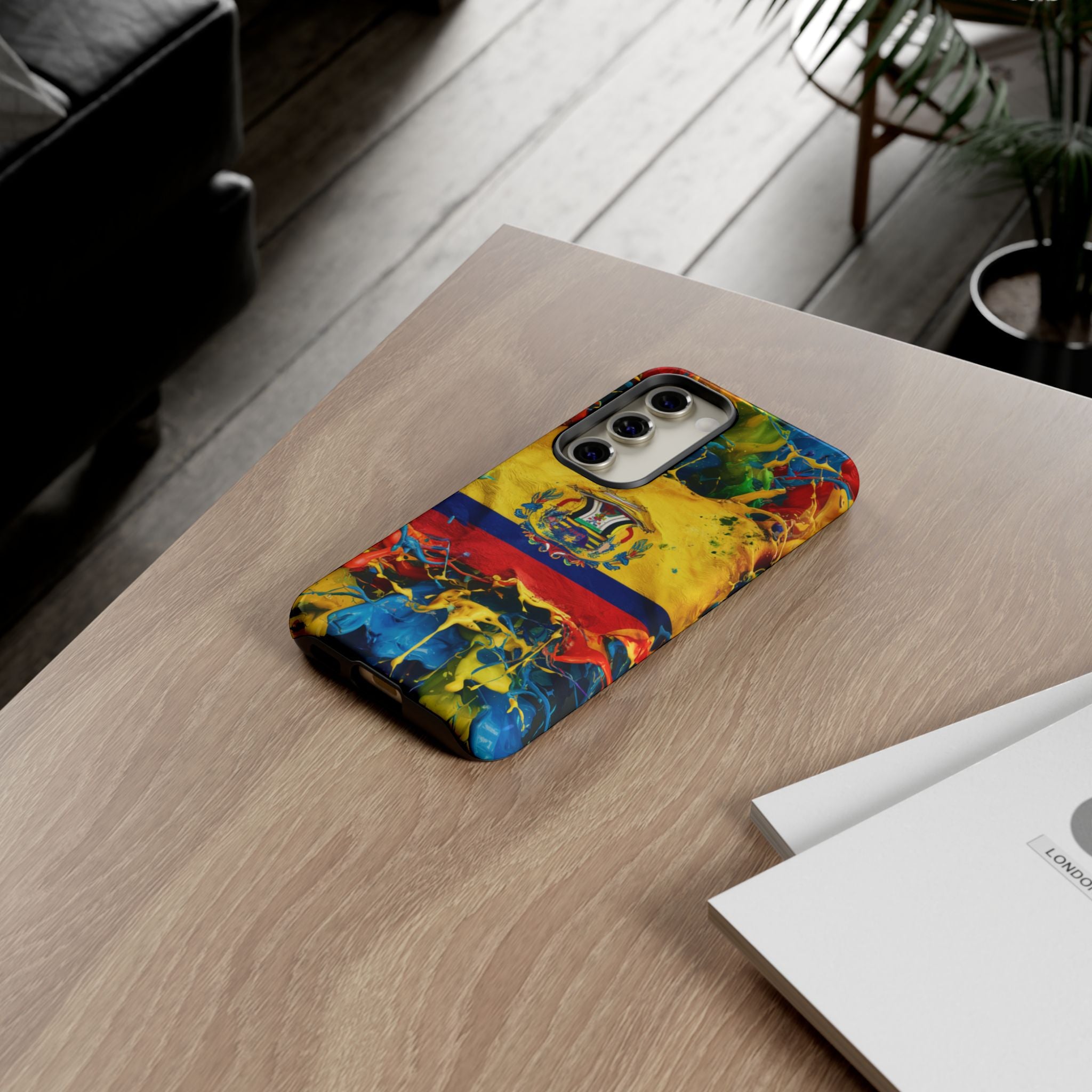 Phone Case, Ecuadorian Flag Paint Splash Design For Samsung And Google Pixel