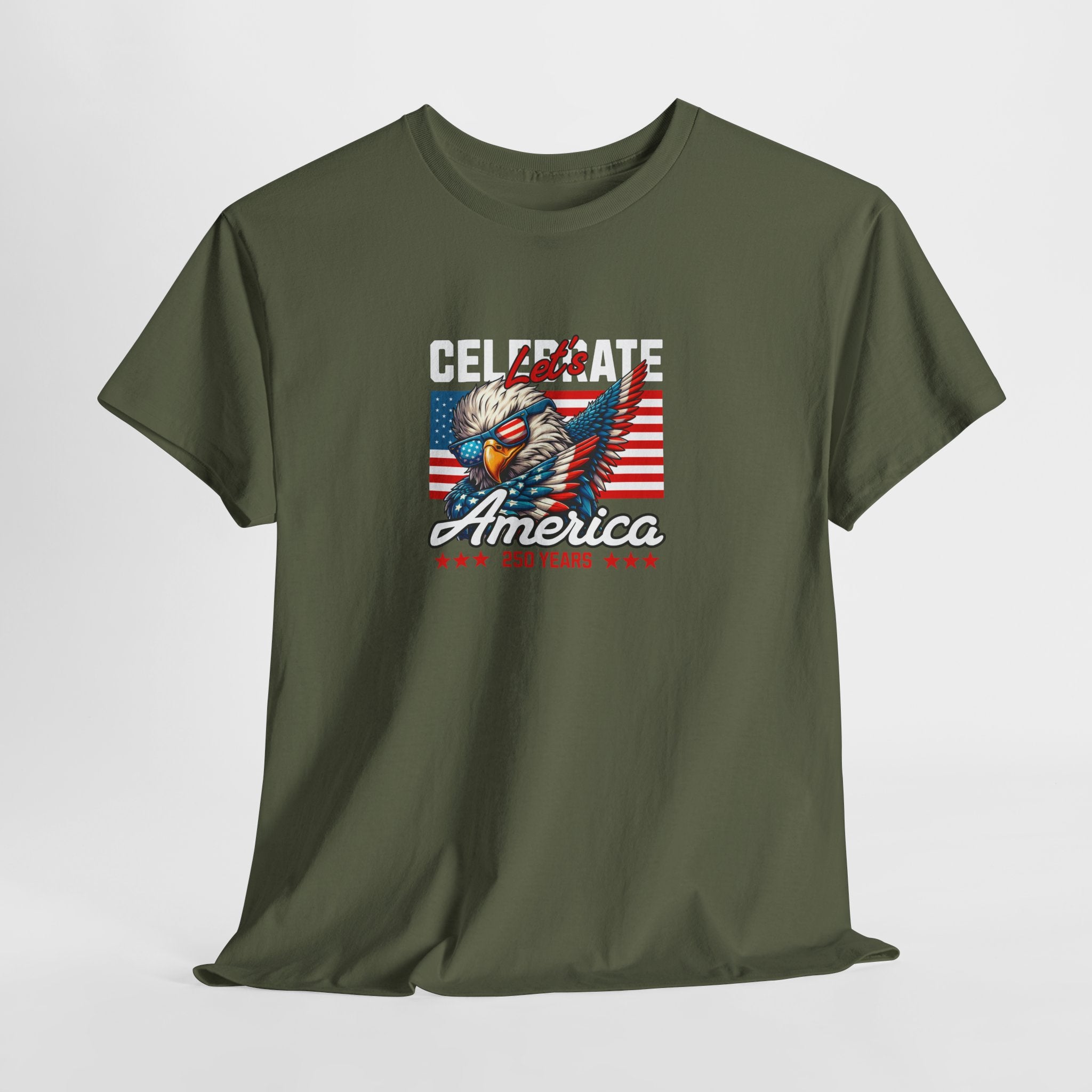 Let's Celebrate America Eagle Sunglasses T-Shirt — American Flag Patriotic Tee