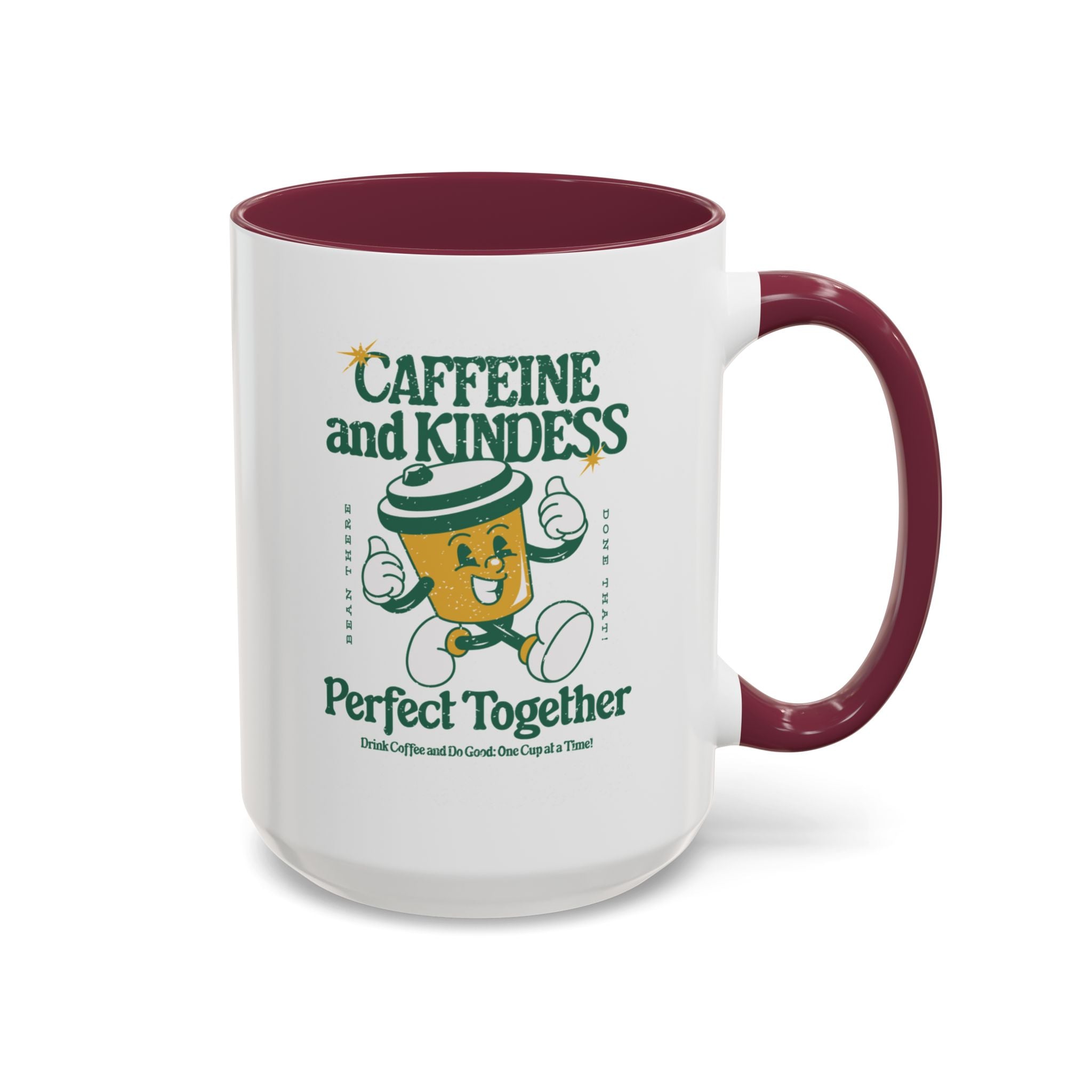 Caffeine and Kindness 15oz Coffee Mug — Colorful Ceramic Mug