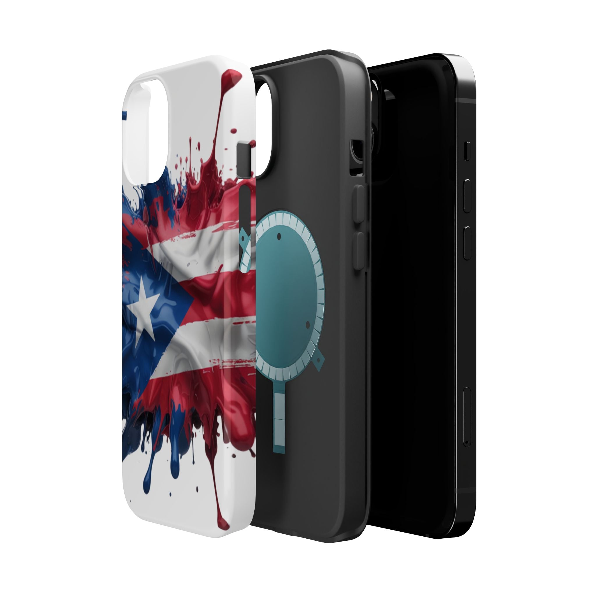 Puerto Rican Flag Paint Splash Design 17-13 - Magnetic Compatible