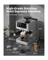 Airmsen Espresso Machines with Burr Grinder, 20 Bar, Milk Frother Steam Wand, Stainless