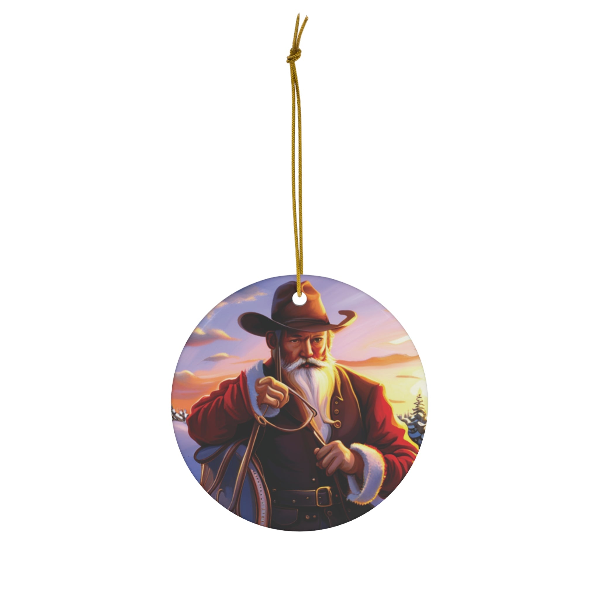 Western Santa christmas ornament - CreativeDesigns2828